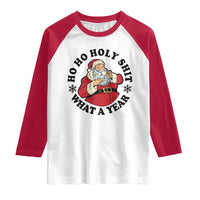 Ho Ho Holy Shit What A Year Raglan Shirt Funny Christmas Santa - Wonder Print Shop