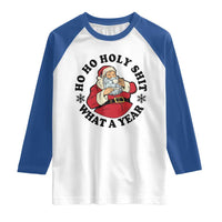 Ho Ho Holy Shit What A Year Raglan Shirt Funny Christmas Santa - Wonder Print Shop