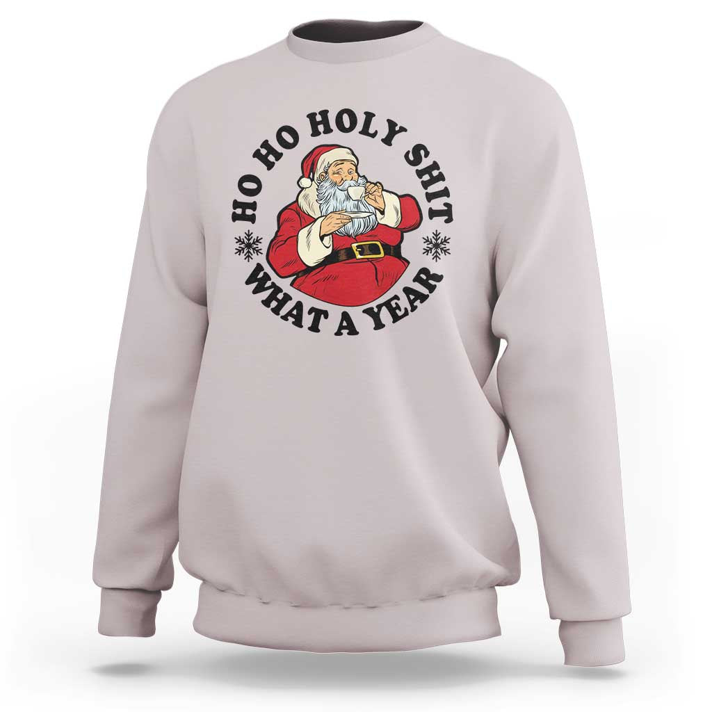 Ho Ho Holy Shit What A Year Sweatshirt Funny Christmas Santa - Wonder Print Shop