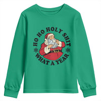 Ho Ho Holy Shit What A Year Youth Sweatshirt Funny Christmas Santa - Wonder Print Shop