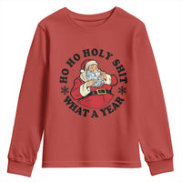 Ho Ho Holy Shit What A Year Youth Sweatshirt Funny Christmas Santa - Wonder Print Shop