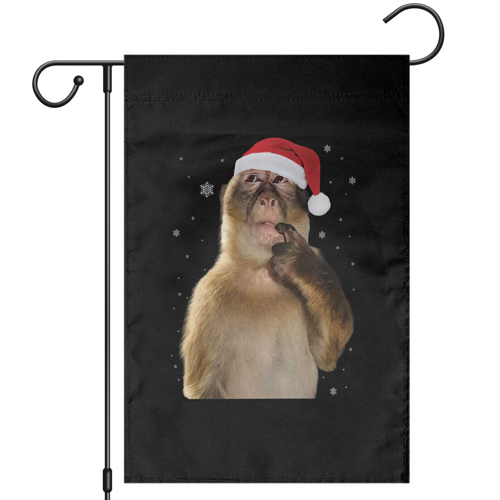 Christmas Thinking Monkey Meme Humor Brainrot Garden Flag - Wonder Print Shop