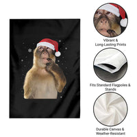 Christmas Thinking Monkey Meme Humor Brainrot Garden Flag - Wonder Print Shop