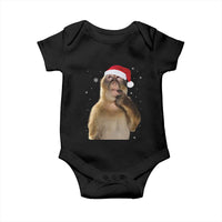 Christmas Thinking Monkey Meme Humor Brainrot Baby Onesie - Wonder Print Shop
