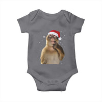 Christmas Thinking Monkey Meme Humor Brainrot Baby Onesie - Wonder Print Shop