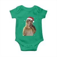 Christmas Thinking Monkey Meme Humor Brainrot Baby Onesie - Wonder Print Shop