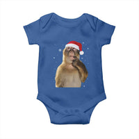 Christmas Thinking Monkey Meme Humor Brainrot Baby Onesie - Wonder Print Shop