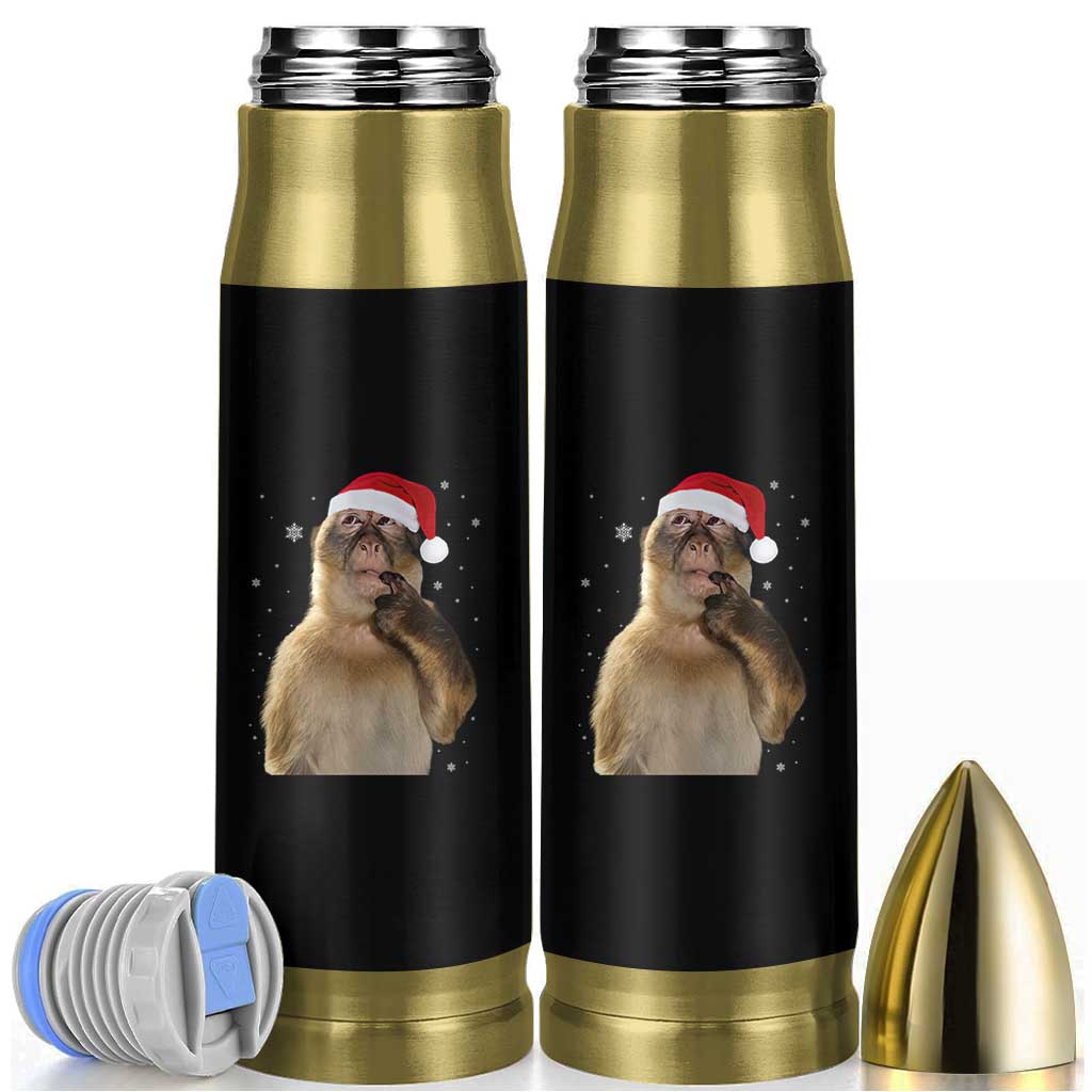 Christmas Thinking Monkey Meme Humor Brainrot Bullet Tumbler - Wonder Print Shop