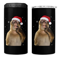 Christmas Thinking Monkey Meme Humor Brainrot 4 in 1 Can Cooler Tumbler - Wonder Print Shop
