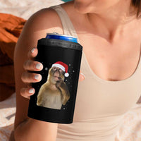 Christmas Thinking Monkey Meme Humor Brainrot 4 in 1 Can Cooler Tumbler - Wonder Print Shop