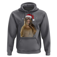 Christmas Thinking Monkey Meme Humor Brainrot Hoodie - Wonder Print Shop