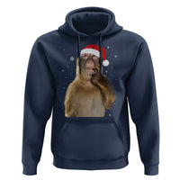 Christmas Thinking Monkey Meme Humor Brainrot Hoodie - Wonder Print Shop