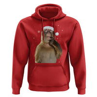 Christmas Thinking Monkey Meme Humor Brainrot Hoodie - Wonder Print Shop