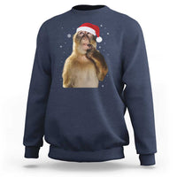 Christmas Thinking Monkey Meme Humor Brainrot Sweatshirt - Wonder Print Shop