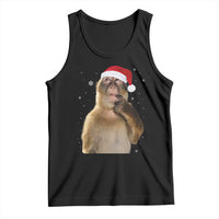 Christmas Thinking Monkey Meme Humor Brainrot Tank Top - Wonder Print Shop
