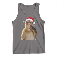 Christmas Thinking Monkey Meme Humor Brainrot Tank Top - Wonder Print Shop