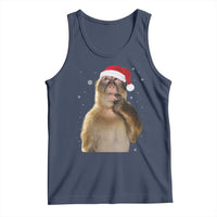 Christmas Thinking Monkey Meme Humor Brainrot Tank Top - Wonder Print Shop