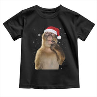 Christmas Thinking Monkey Meme Humor Brainrot Toddler T Shirt - Wonder Print Shop