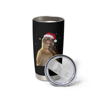 Christmas Thinking Monkey Meme Humor Brainrot Tumbler Cup - Wonder Print Shop