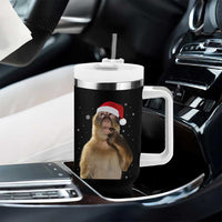 Christmas Thinking Monkey Meme Humor Brainrot Tumbler With Handle - Wonder Print Shop