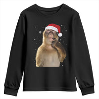 Christmas Thinking Monkey Meme Humor Brainrot Youth Sweatshirt - Wonder Print Shop