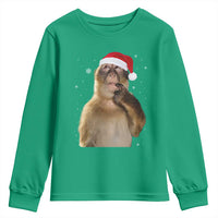 Christmas Thinking Monkey Meme Humor Brainrot Youth Sweatshirt - Wonder Print Shop