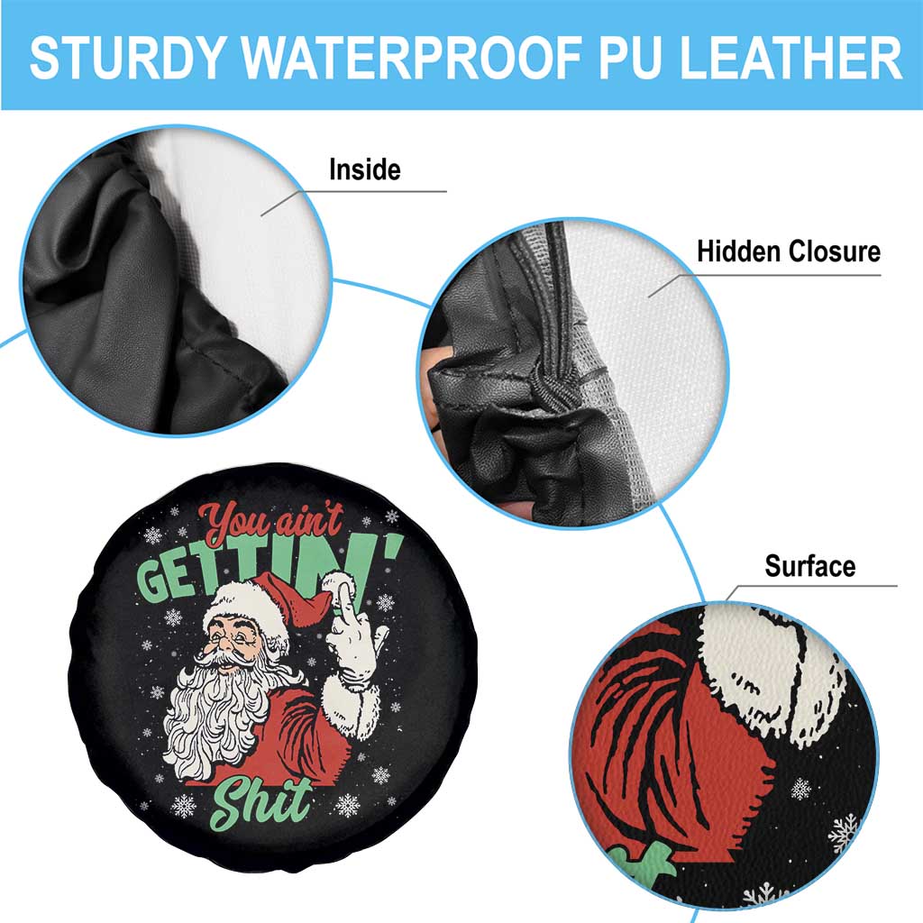 Funny Christmas Naughty Santa Spare Tire Cover You Aint Getting Shit Inappropriate Xmas - Wonder Print Shop