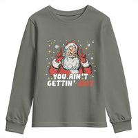 You Aint Getting Shit Christmas Santa Youth Sweatshirt Funny Dirty Xmas Adult Humor - Wonder Print Shop