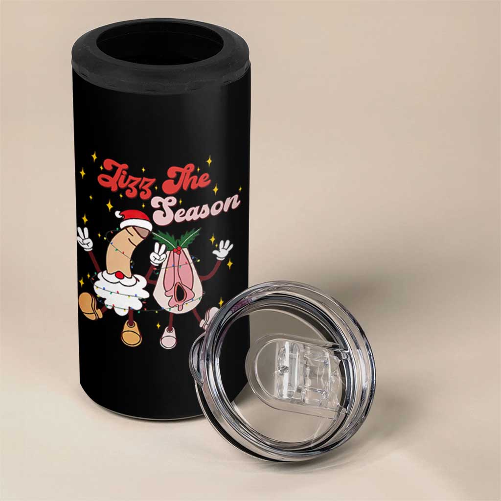 Dirty Christmas Jizz The Season 4 in 1 Can Cooler Tumbler Funny Xmas Inappropriate Adult Humor - Wonder Print Shop