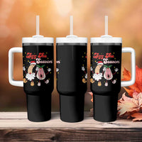 Dirty Christmas Jizz The Season Tumbler With Handle Funny Xmas Inappropriate Adult Humor - Wonder Print Shop