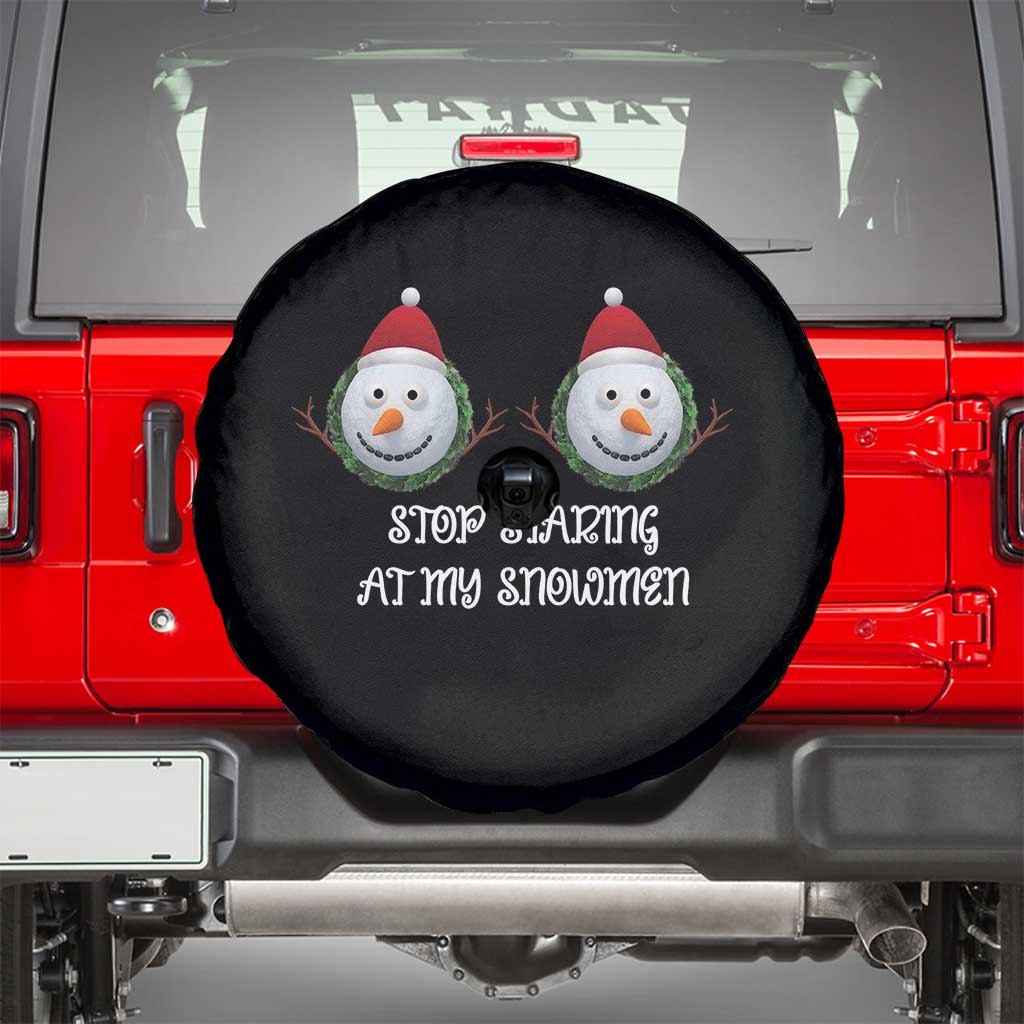 Funny Christmas Adult Humor Spare Tire Cover Stop Staring At My Snowmen Boobs Xmas Embarrassing - Wonder Print Shop