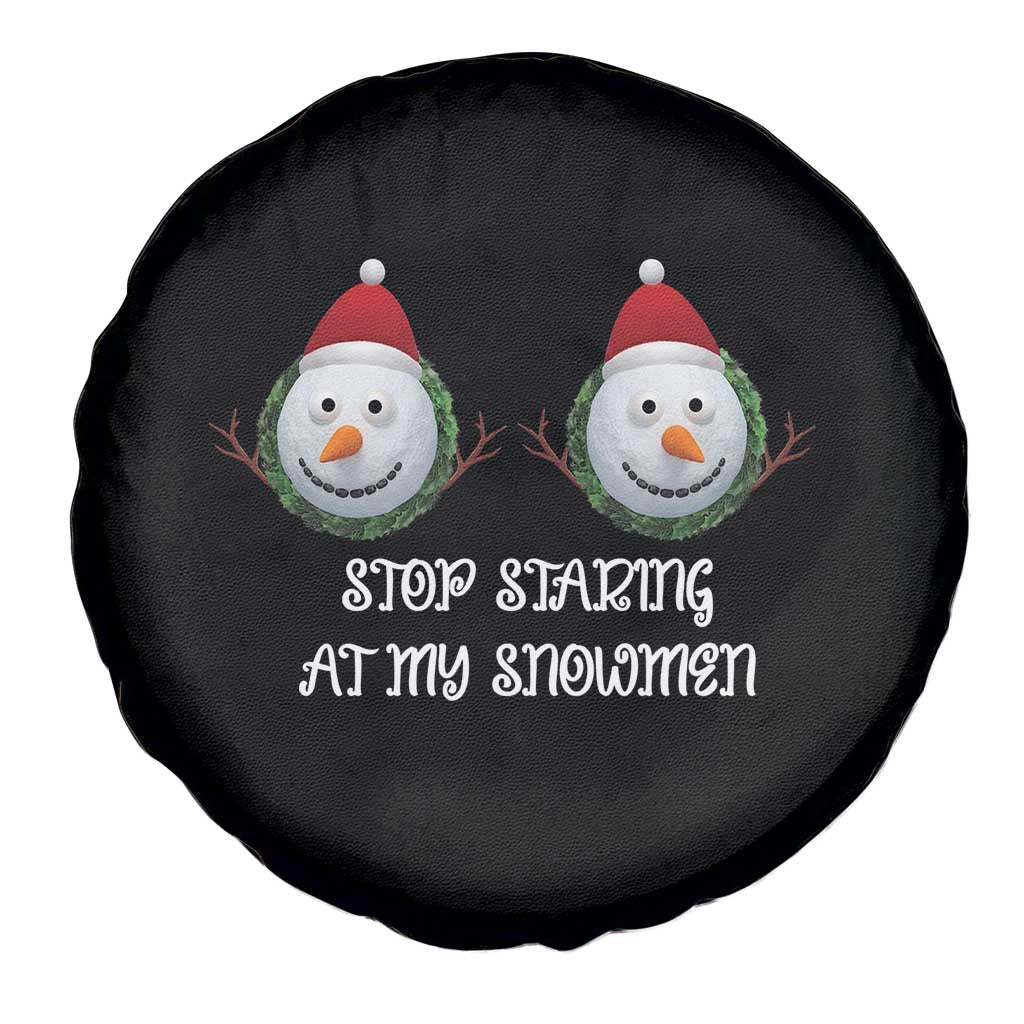 Funny Christmas Adult Humor Spare Tire Cover Stop Staring At My Snowmen Boobs Xmas Embarrassing - Wonder Print Shop