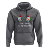 Funny Christmas Adult Humor Hoodie Stop Staring At My Snowmen Boobs Xmas Embarrassing - Wonder Print Shop