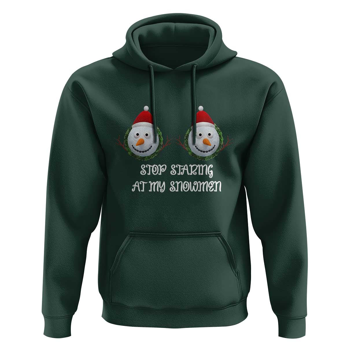 Funny Christmas Adult Humor Hoodie Stop Staring At My Snowmen Boobs Xmas Embarrassing - Wonder Print Shop