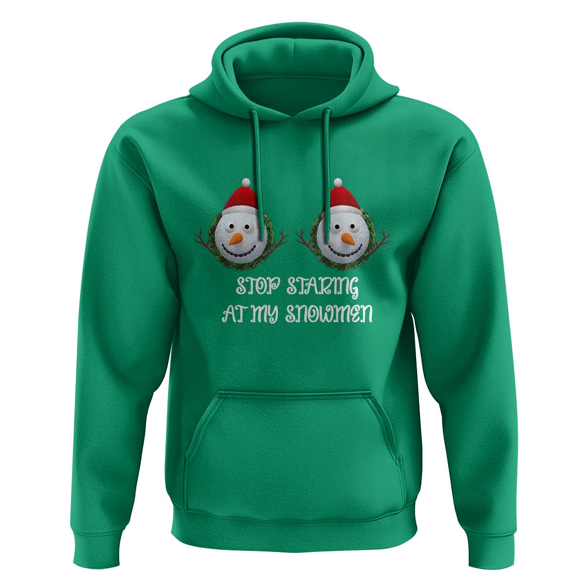 Funny Christmas Adult Humor Hoodie Stop Staring At My Snowmen Boobs Xmas Embarrassing - Wonder Print Shop