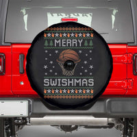 Funny Christmas Basketball Spare Tire Cover Merry Swishmas Ugly Xmas Swish Technique - Wonder Print Shop