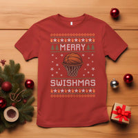 Funny Christmas Basketball T Shirt Merry Swishmas Ugly Xmas Swish Technique - Wonder Print Shop