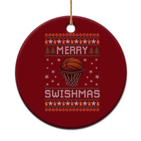 Funny Christmas Basketball Ceramic Ornament Merry Swishmas Ugly Xmas Swish Technique - Wonder Print Shop