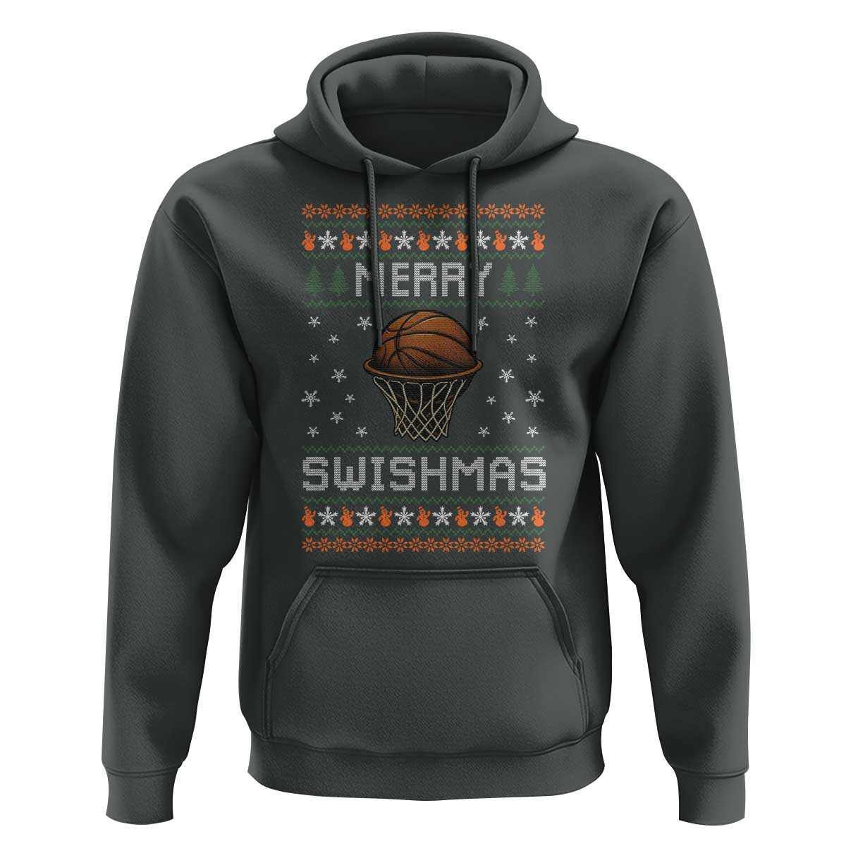 Funny Christmas Basketball Hoodie Merry Swishmas Ugly Xmas Swish Technique - Wonder Print Shop