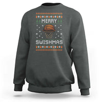 Funny Christmas Basketball Sweatshirt Merry Swishmas Ugly Xmas Swish Technique - Wonder Print Shop