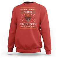 Funny Christmas Basketball Sweatshirt Merry Swishmas Ugly Xmas Swish Technique - Wonder Print Shop