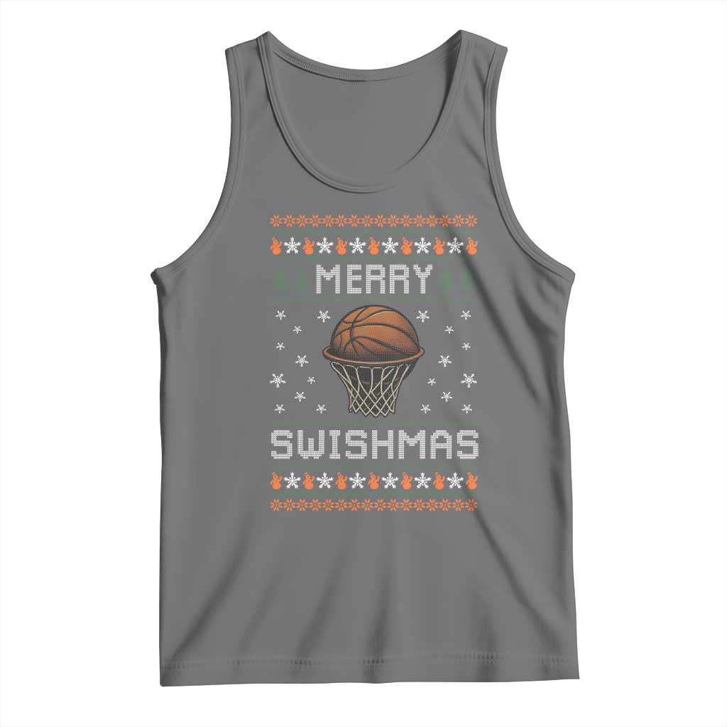 Funny Christmas Basketball Tank Top Merry Swishmas Ugly Xmas Swish Technique - Wonder Print Shop