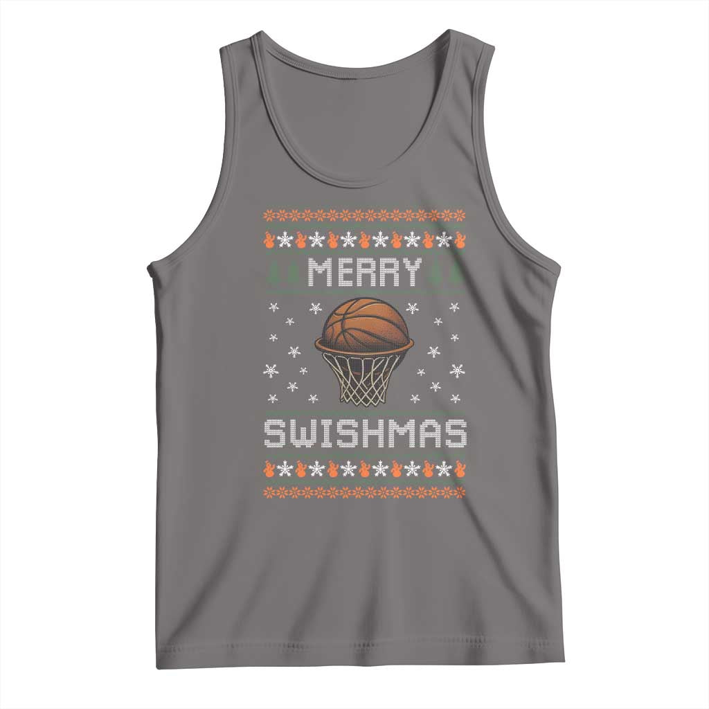 Funny Christmas Basketball Tank Top Merry Swishmas Ugly Xmas Swish Technique - Wonder Print Shop