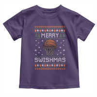 Funny Christmas Basketball Toddler T Shirt Merry Swishmas Ugly Xmas Swish Technique - Wonder Print Shop