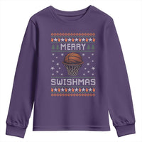 Funny Christmas Basketball Youth Sweatshirt Merry Swishmas Ugly Xmas Swish Technique - Wonder Print Shop