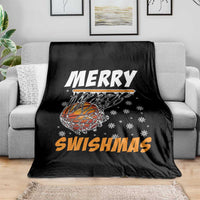 Funny Christmas Basketball Throw Blanket Merry Swishmas Xmas Swish Technique - Wonder Print Shop