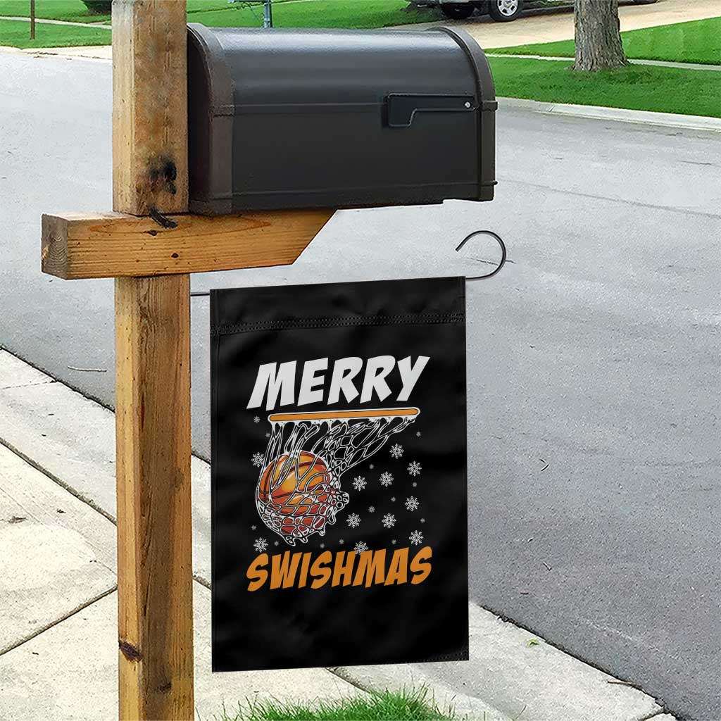 Funny Christmas Basketball Garden Flag Merry Swishmas Xmas Swish Technique - Wonder Print Shop