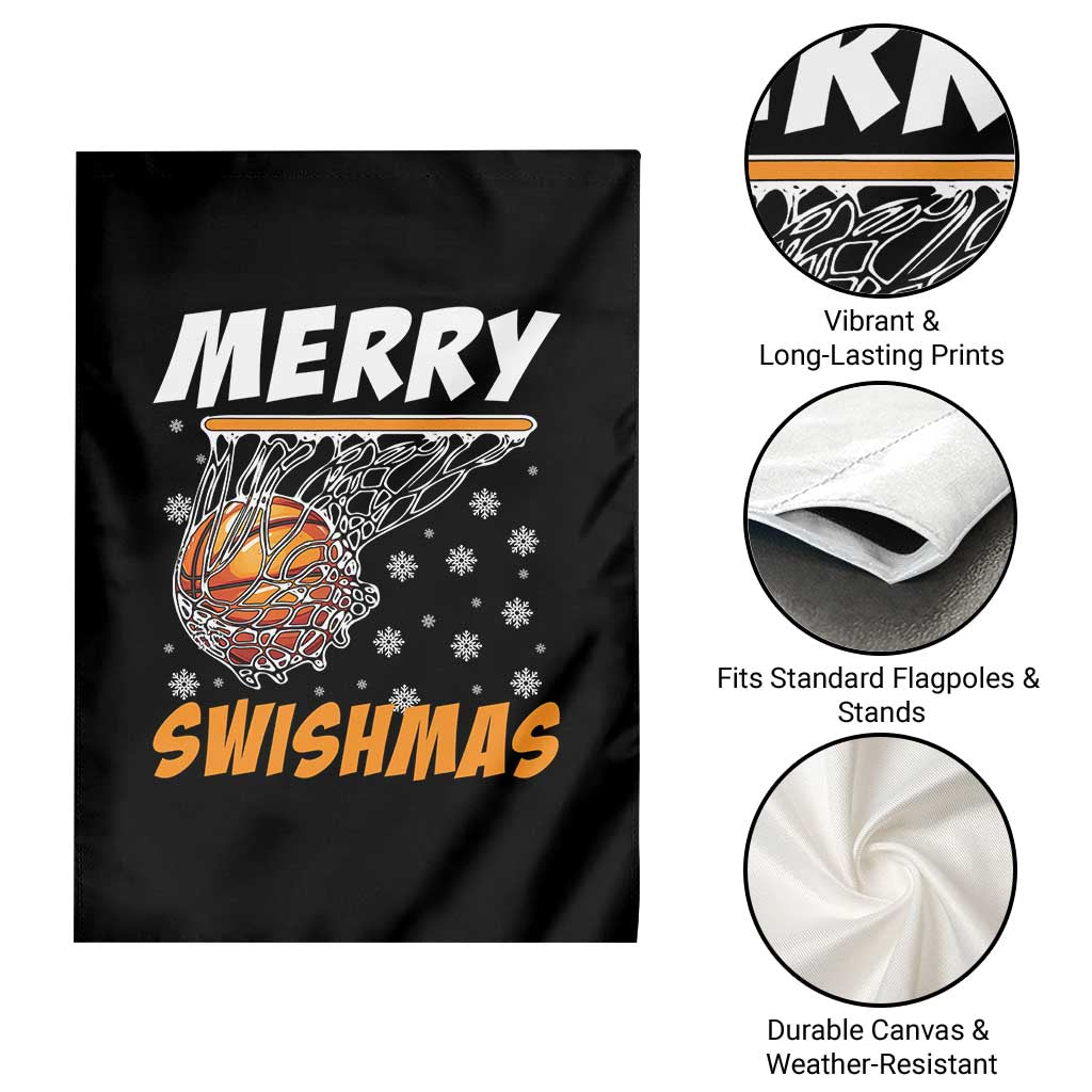 Funny Christmas Basketball Garden Flag Merry Swishmas Xmas Swish Technique - Wonder Print Shop
