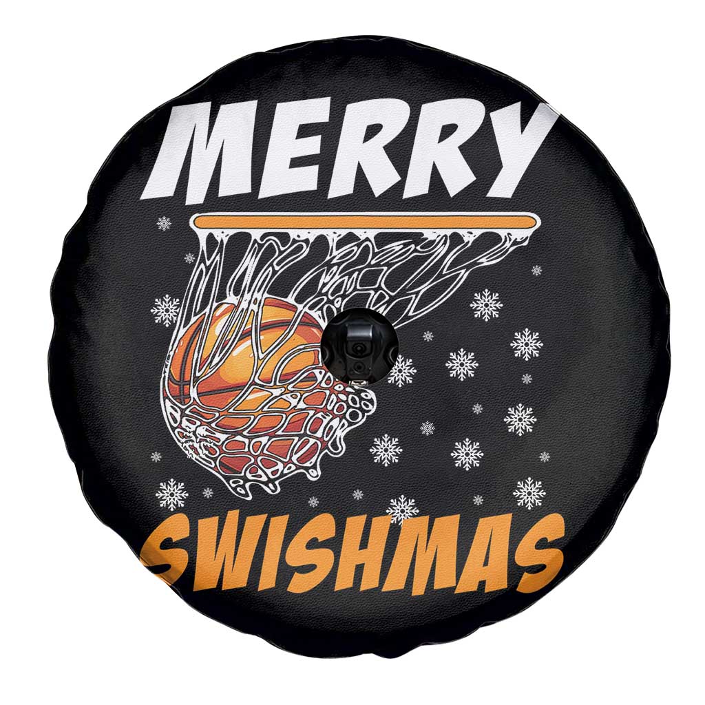 Funny Christmas Basketball Spare Tire Cover Merry Swishmas Xmas Swish Technique - Wonder Print Shop