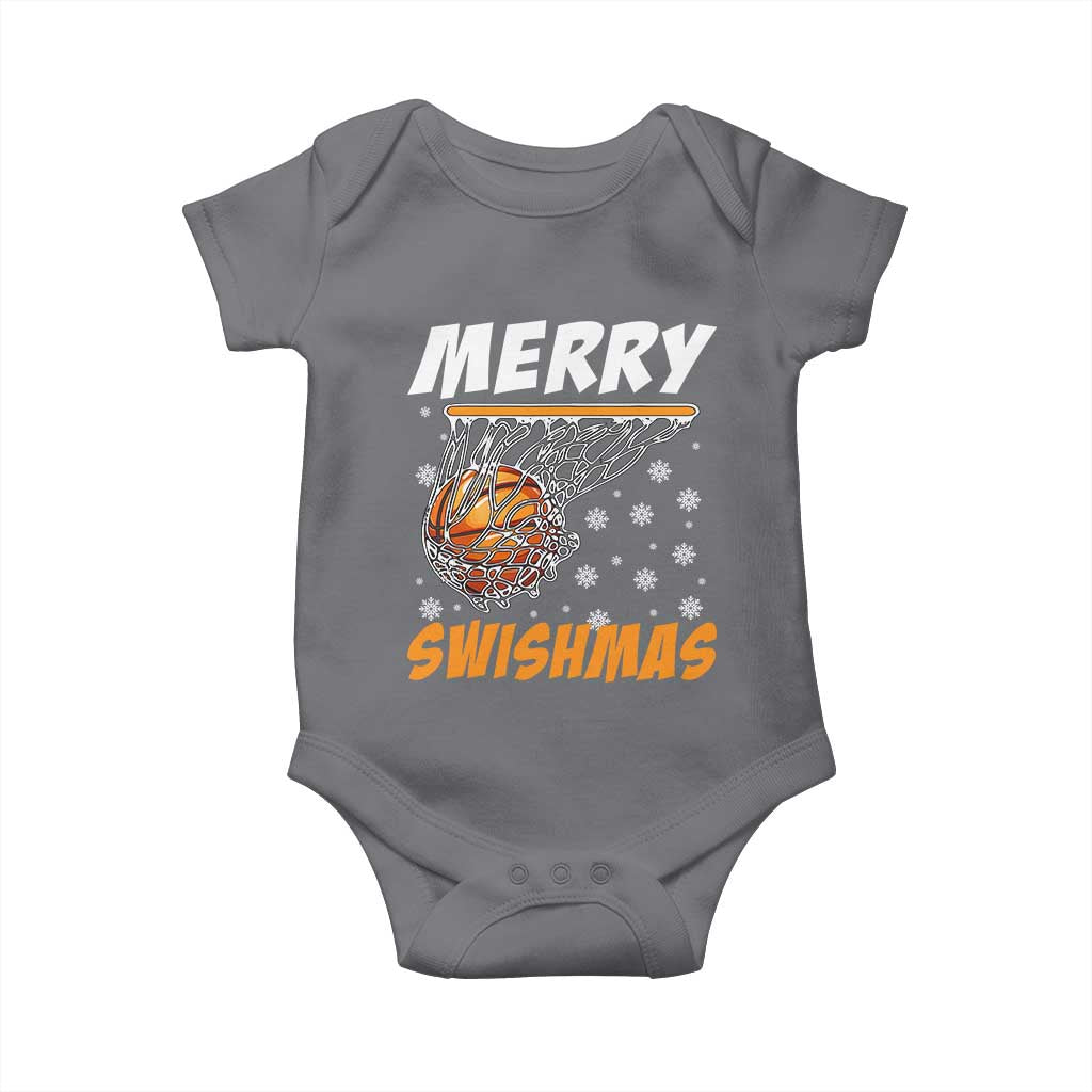Funny Christmas Basketball Baby Onesie Merry Swishmas Xmas Swish Technique - Wonder Print Shop